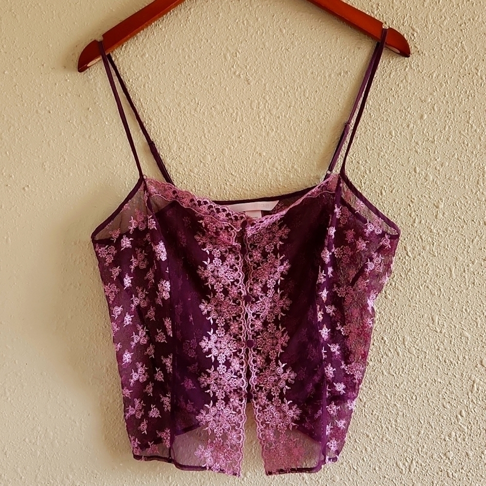 Victoria Secret Maroon Lace Top